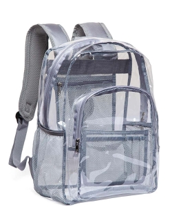 Clear Backpack Heavy Duty Transparent PVC Backpack CB GRAY